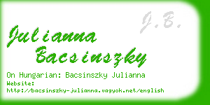 julianna bacsinszky business card